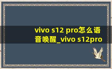vivo s12 pro怎么语音唤醒_vivo s12pro语音唤醒怎么设置